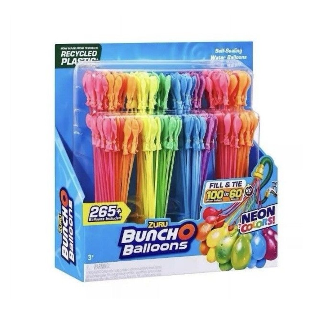 Zuru Bunch O Balloons 265+ Rapid Filling Self Sealing Water Balloons Neon Colors